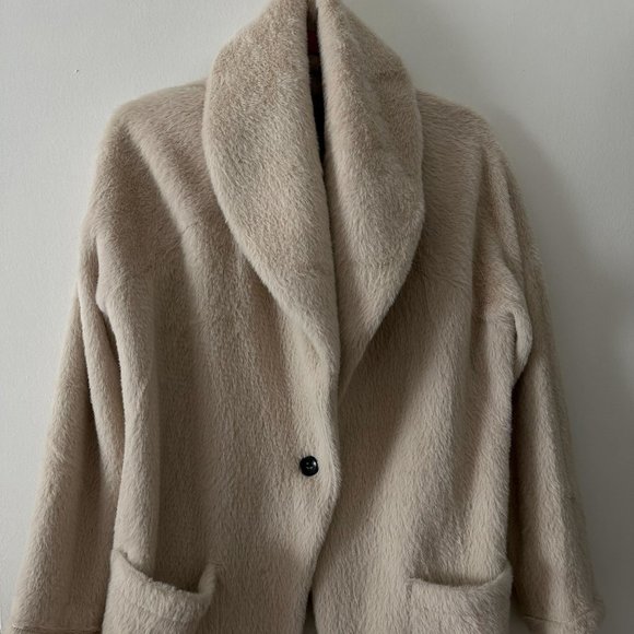 Anthropologie Jackets & Blazers - Anthro Velvet Feel Oversized Teddy Coat